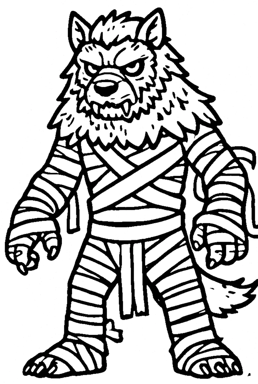 coloriage Loup garou à imprimer pour enfant de 12 ans