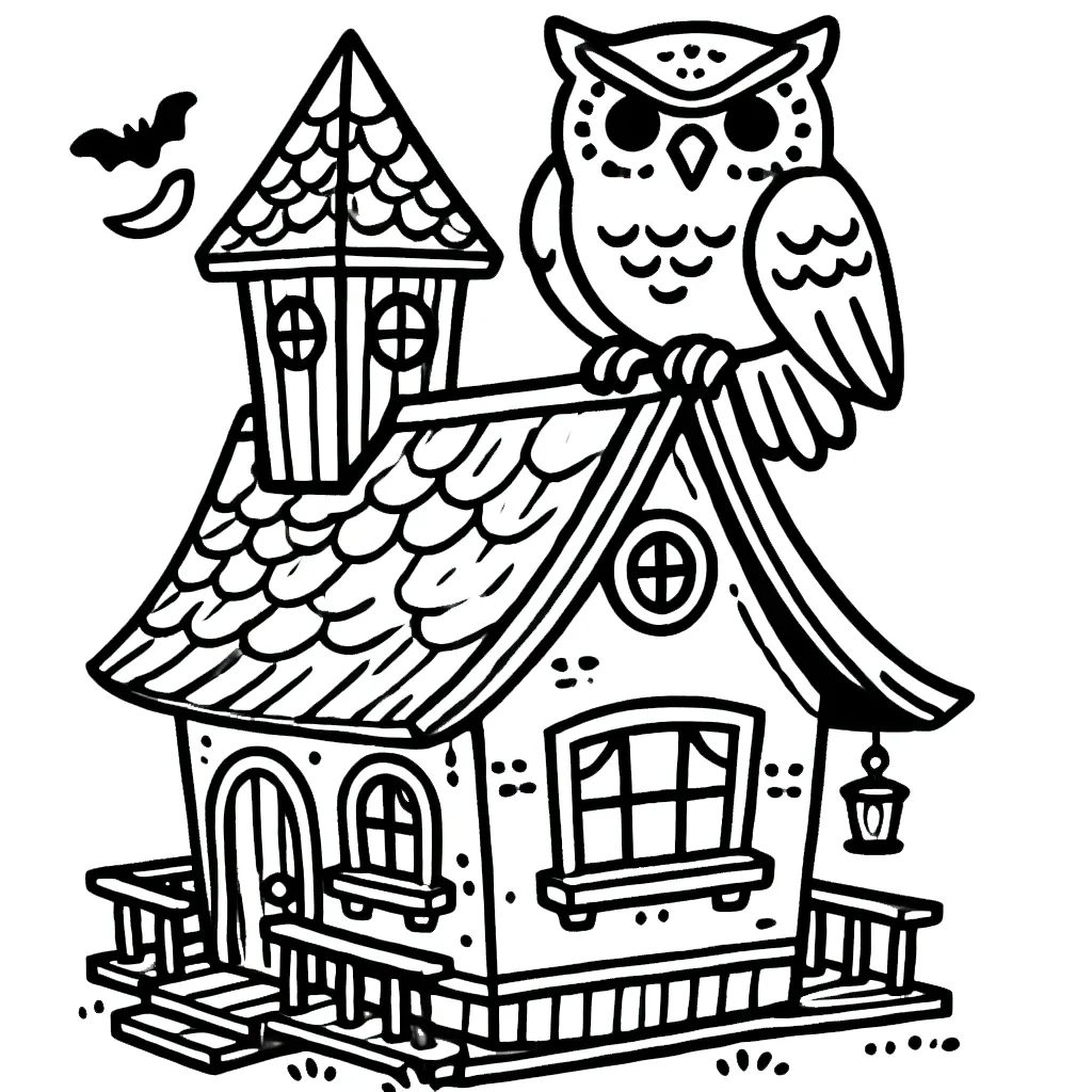 coloriage Maison Hantée pour enfant 1