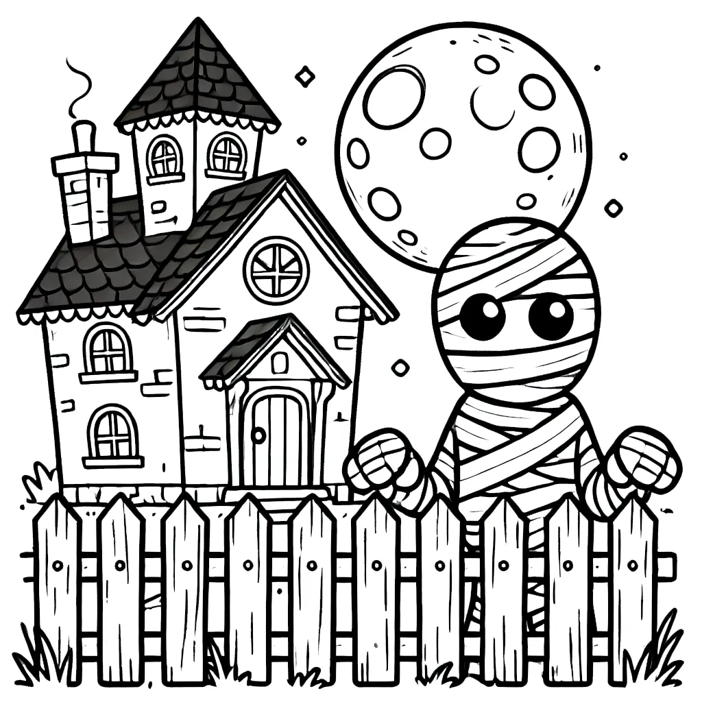 coloriage Maison Hantée pour enfants