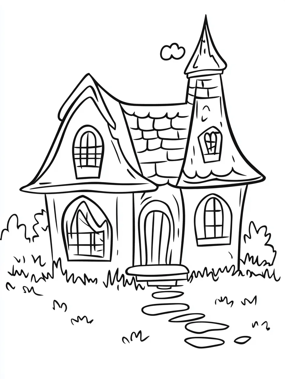 a imprimer coloriage Maison Hantée gratuit