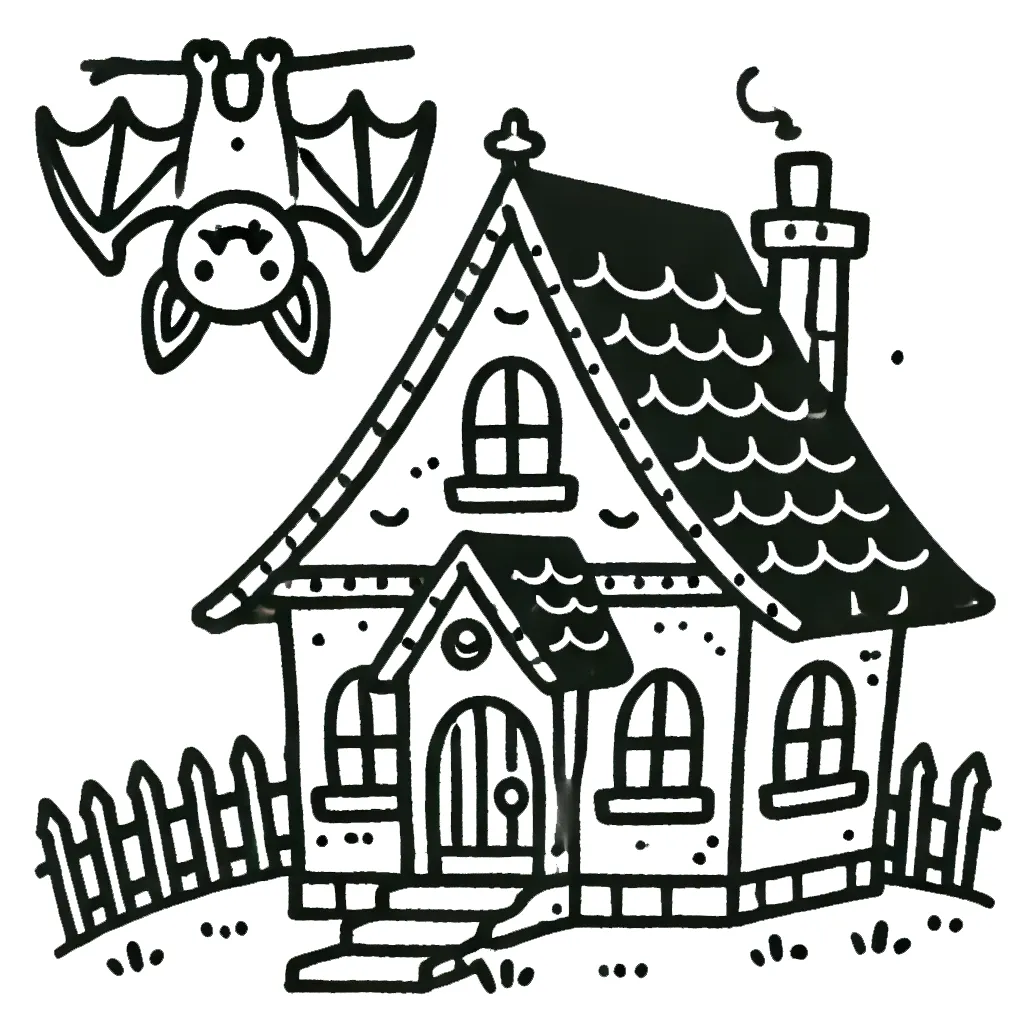 coloriage Maison Hantée pour enfant de 2 ans