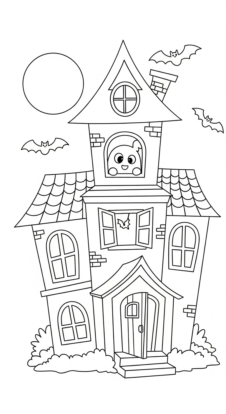 coloriage Maison Hantée updated a imprimer gratuit