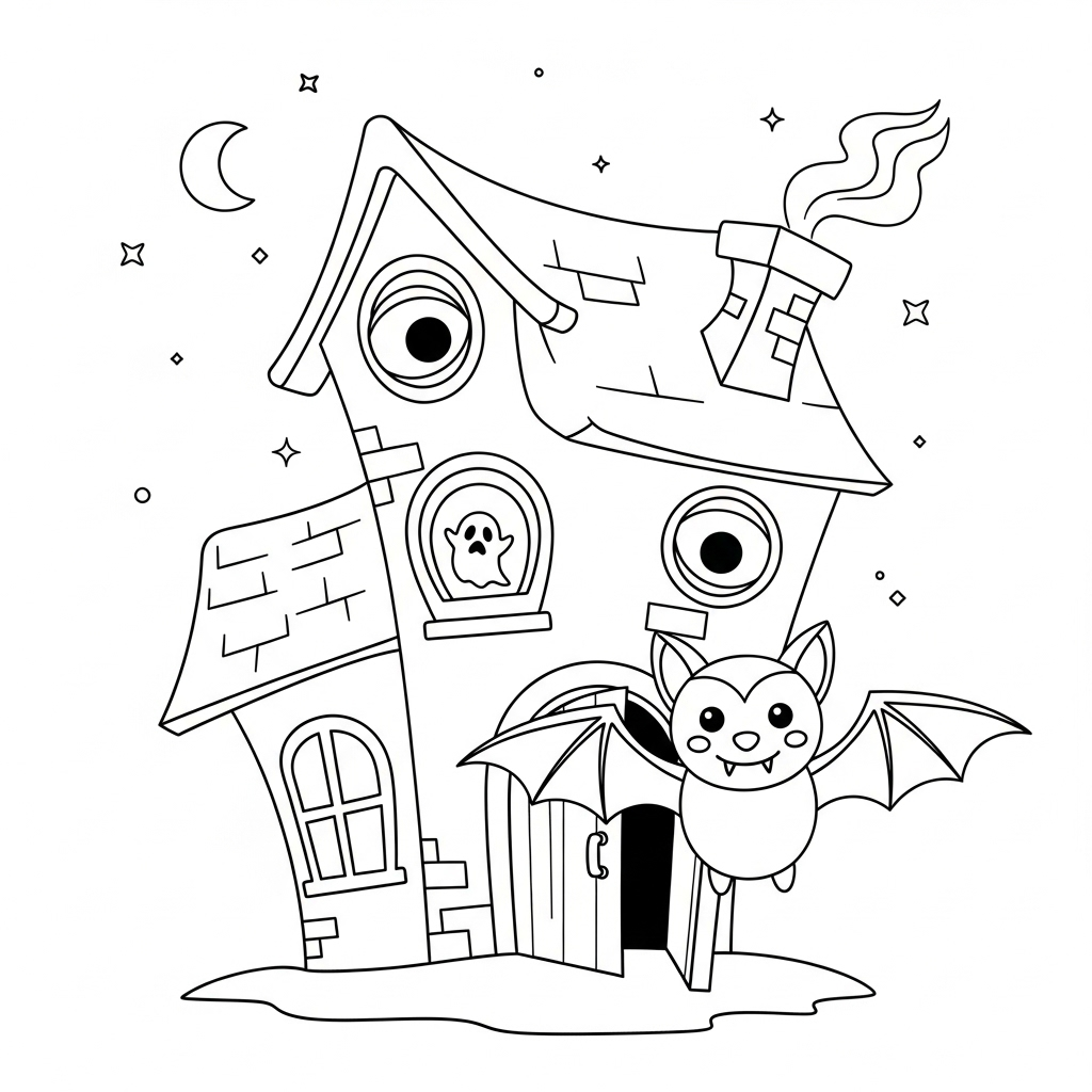 coloriage Maison Hantée updated à imprimer pour enfant de 9 ans