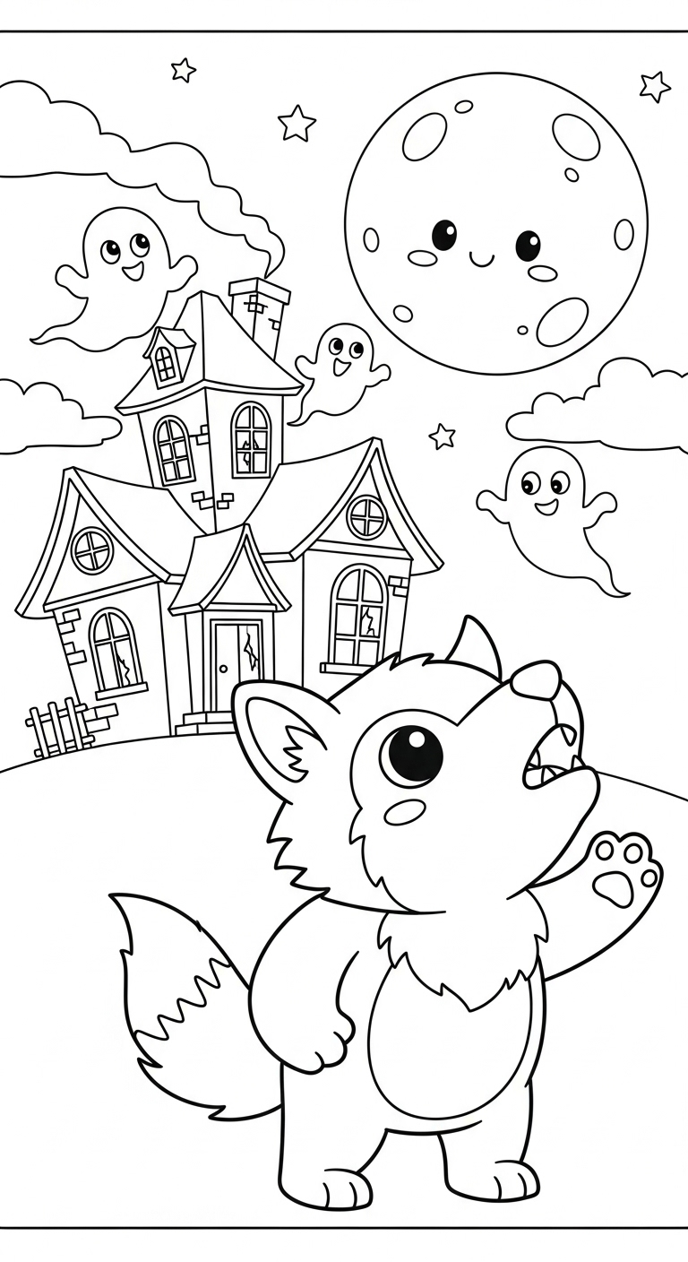 coloriage Maison Hantée updated pour enfant gratuit