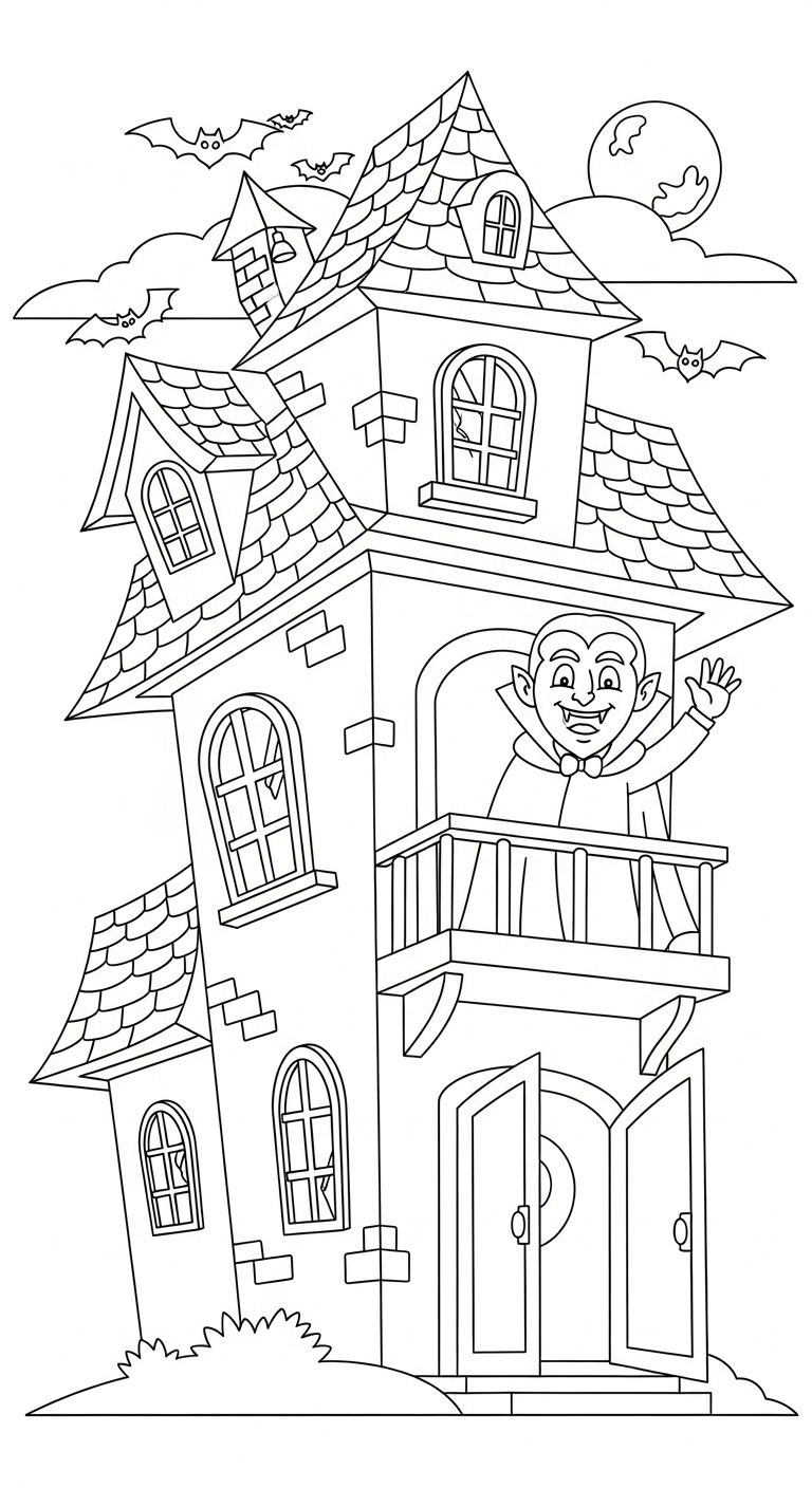 coloriage Maison Hantée updated à imprimer pour enfant de 9 ans