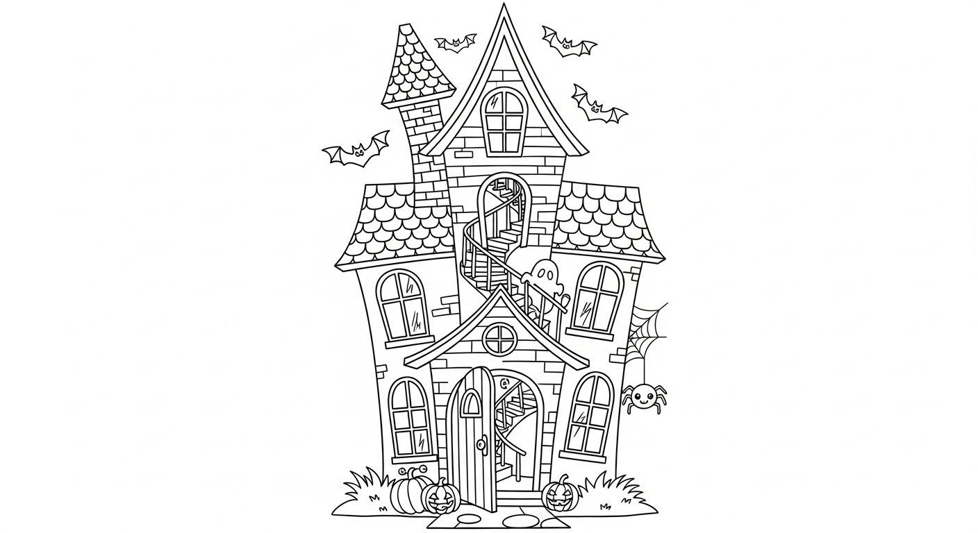 coloriage Maison Hantée updated pour enfant de 5 ans