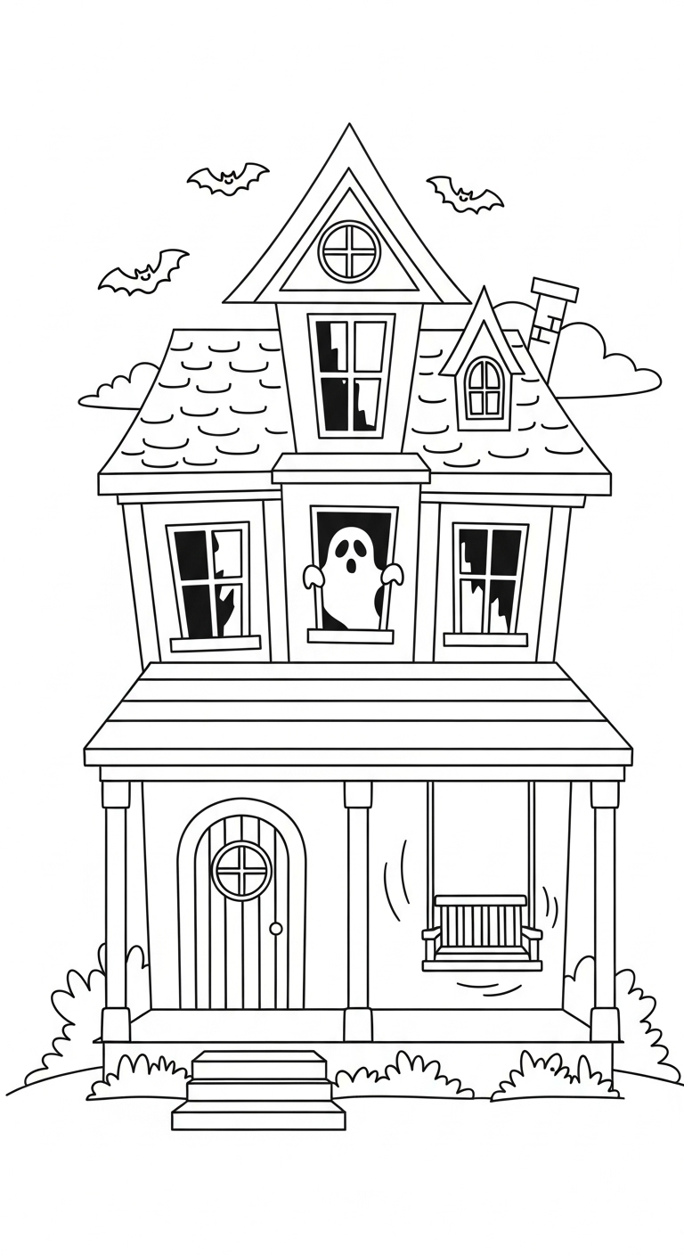 coloriage Maison Hantée updated à imprimer pour enfant de 12 ans