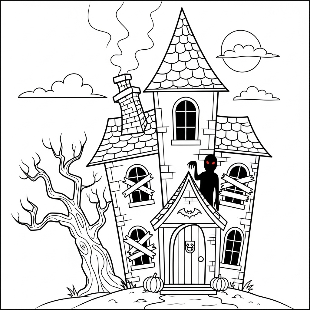 coloriage Maison Hantée updated gratuit
