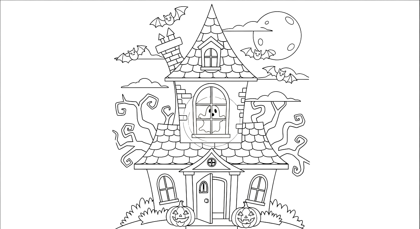 coloriage Maison Hantée updated gratuit a imprimer