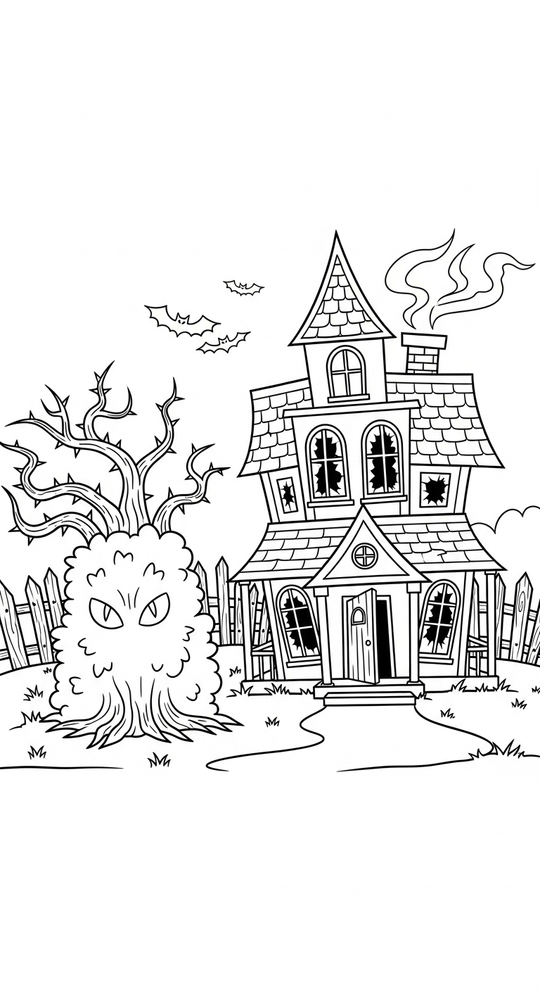 coloriage Maison Hantée updated à imprimer gratuitement pdf