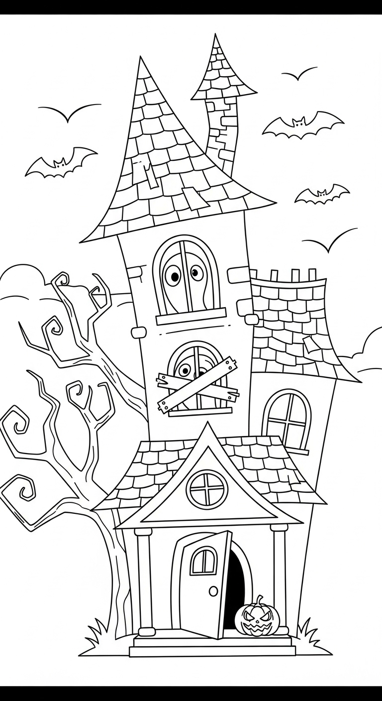 coloriage Maison Hantée updated de pour enfants