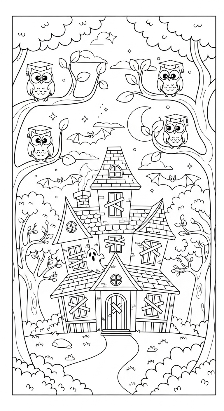 coloriage Maison Hantée updated à imprimer pdf