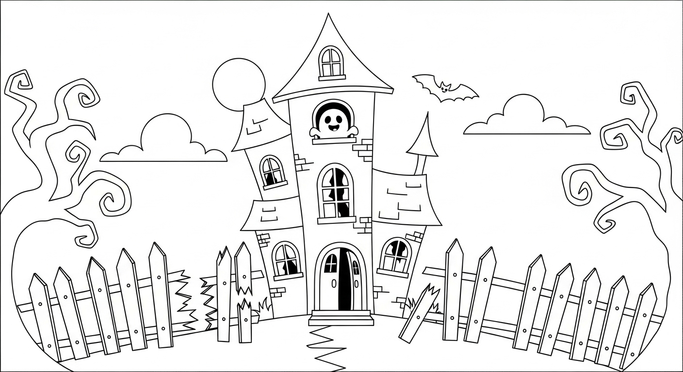 coloriage Maison Hantée updated à imprimer gratuitement