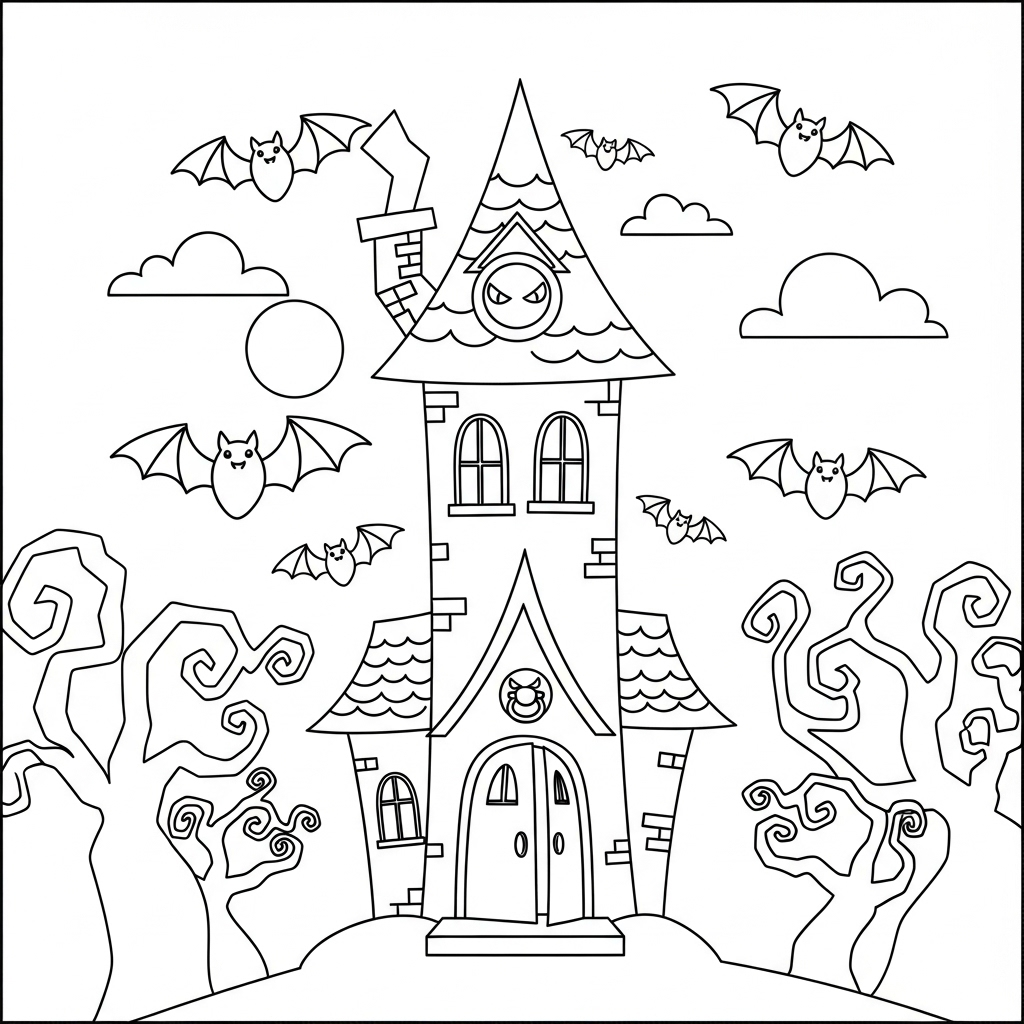 coloriage Maison Hantée updated gratuit en ligne