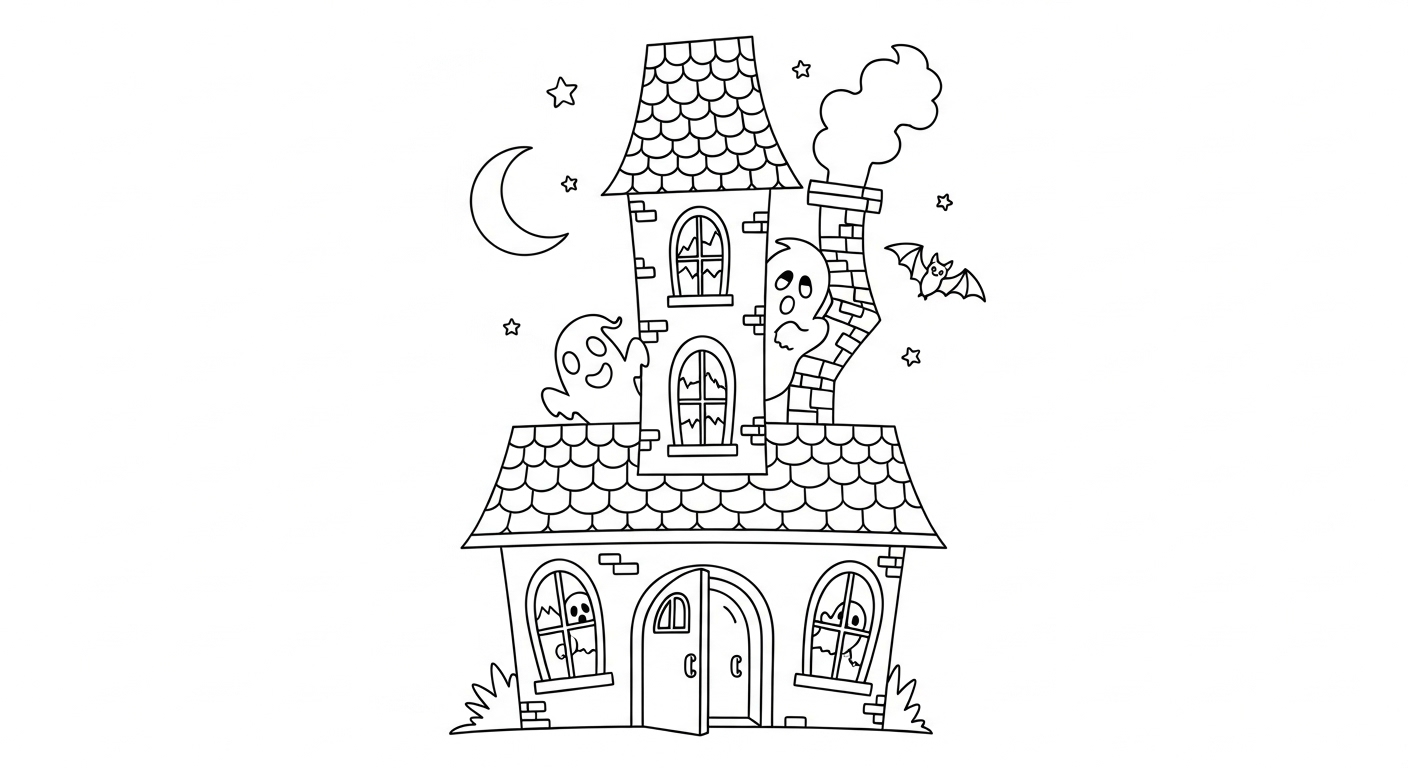 coloriage Maison Hantée updated pour enfant de 8 ans