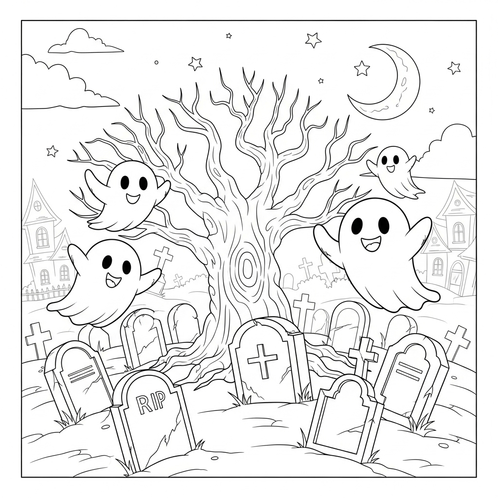coloriage Maison Hantée updated pour enfant de 6 ans