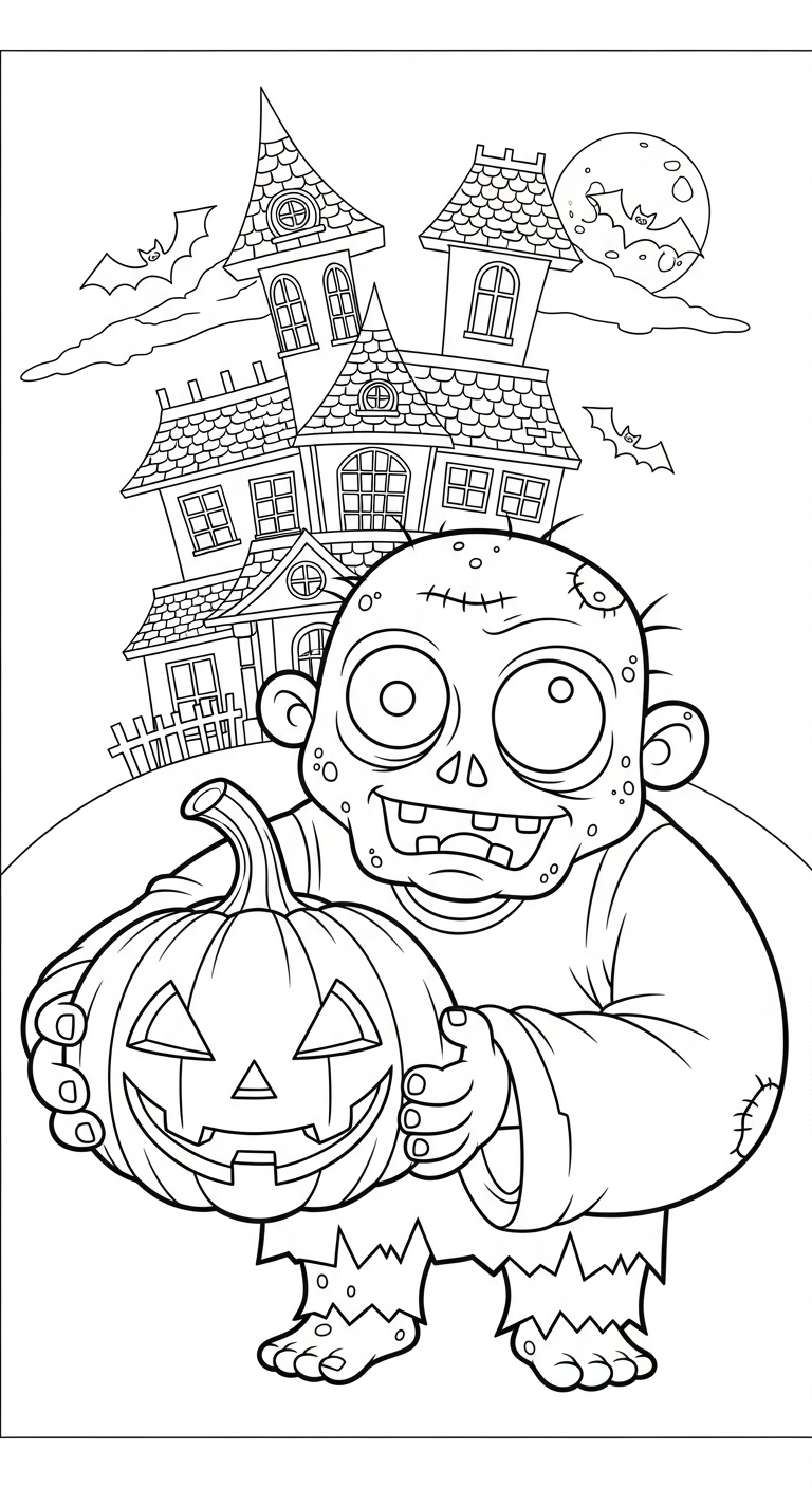 coloriage Maison Hantée updated pour enfant de 2 ans