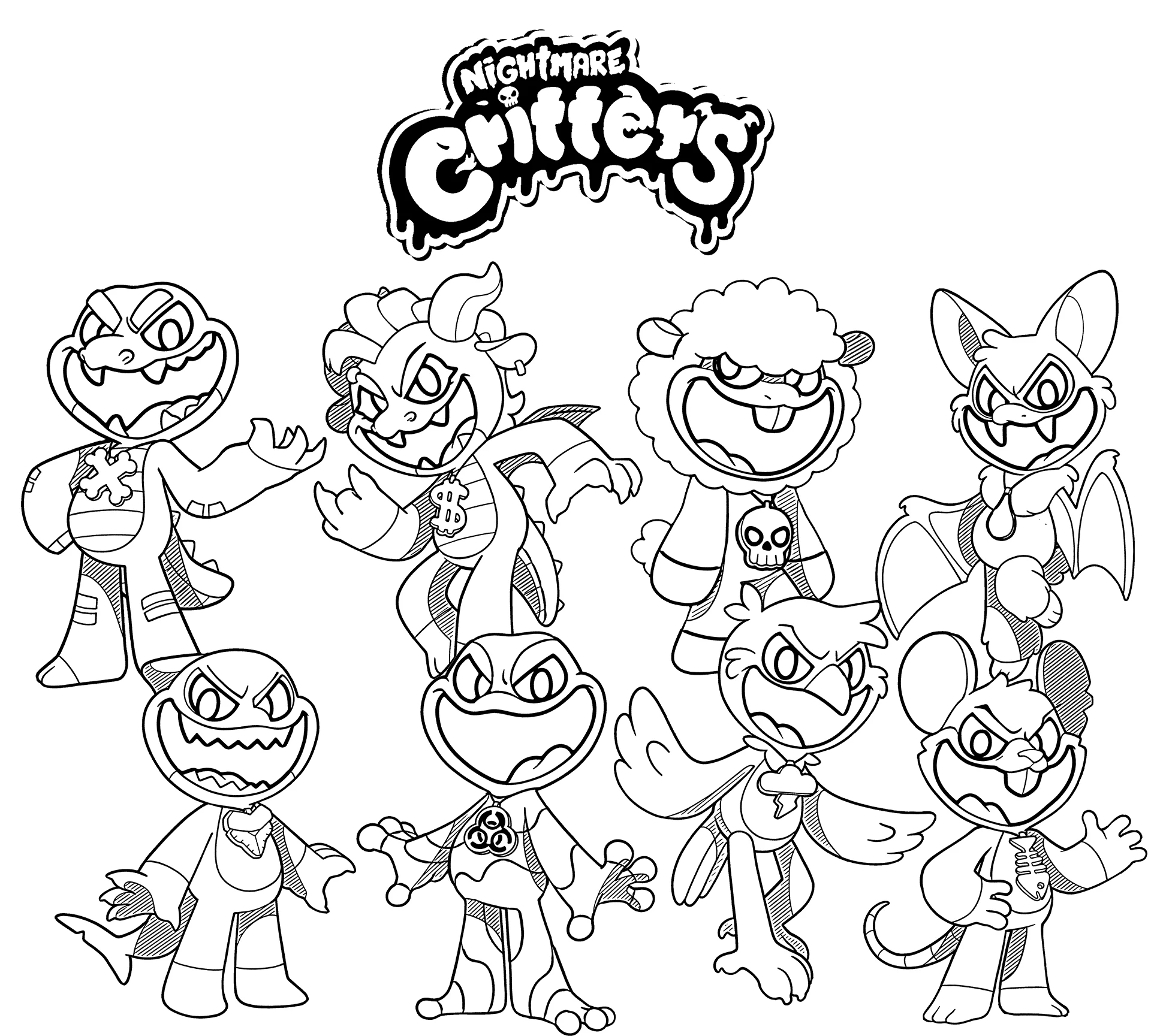 coloriage Nightmare Critters à imprimer gratuit