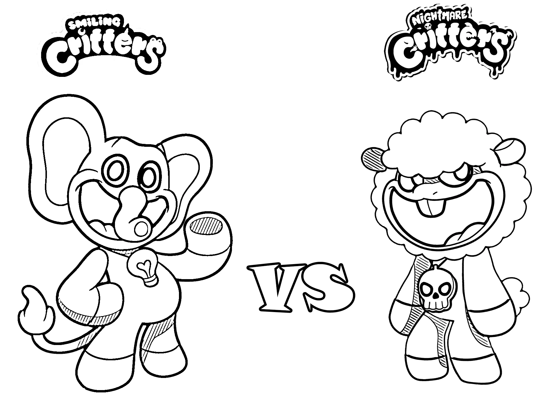 coloriage Nightmare Critters à imprimer pour enfant de 4 ans 1