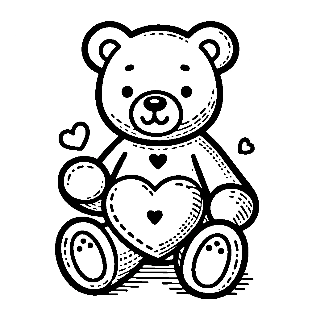 coloriage Nounours à imprimer pour enfant de 4 ans