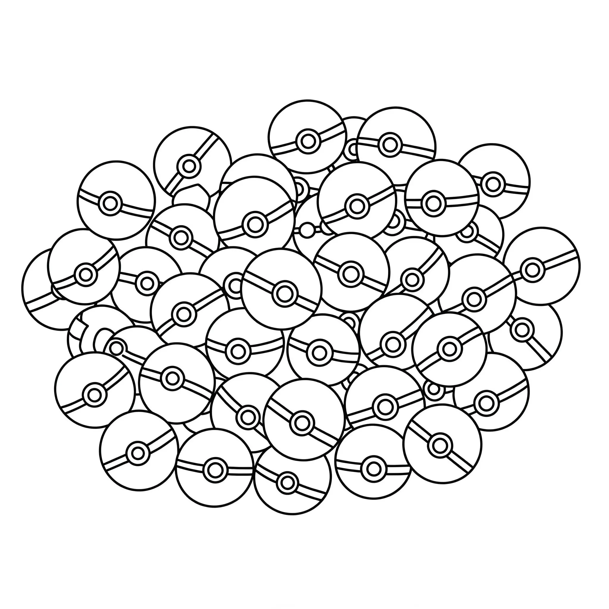 coloriage Plusieurs petites Poké Balls pour enfant à imprimer
