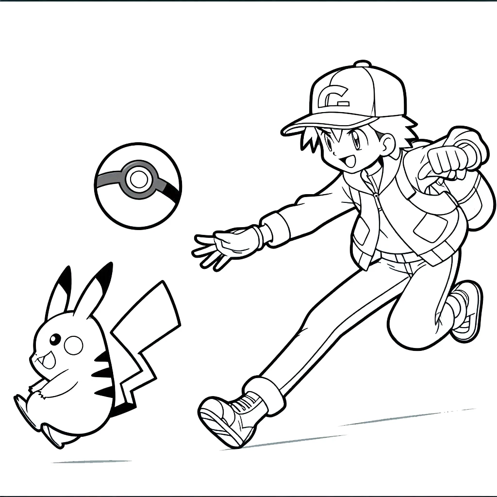 imprimer coloriage Pokeball