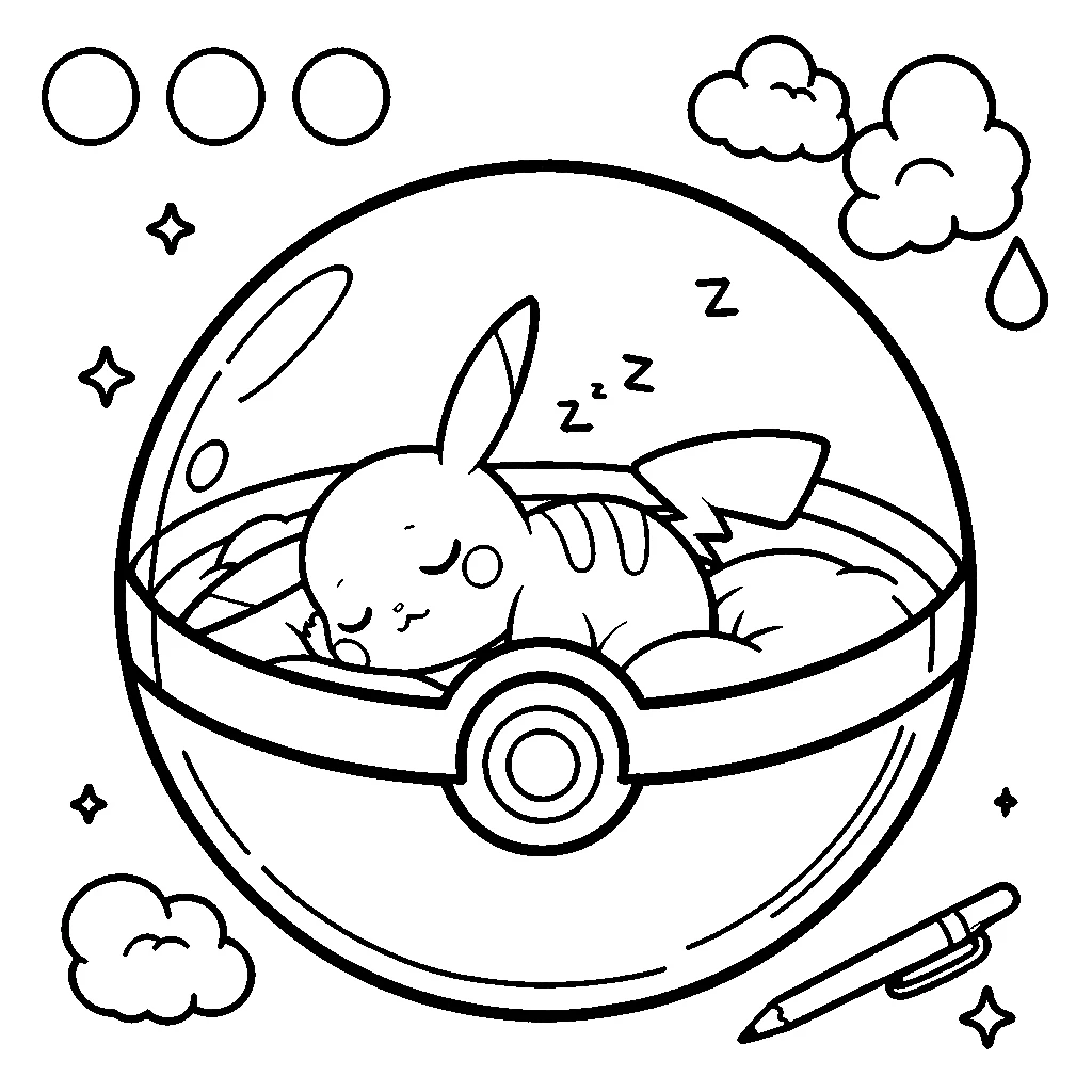 coloriage Pokeball gratuit en ligne