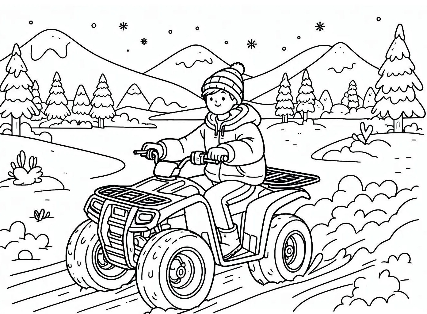 coloriage Quad d'enfant a imprimer