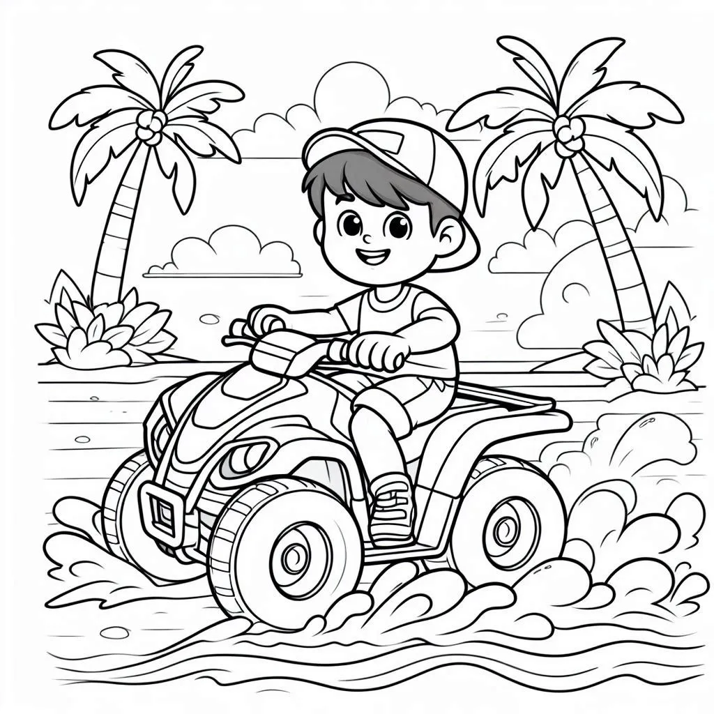 coloriage Quad pour enfant de 3 ans