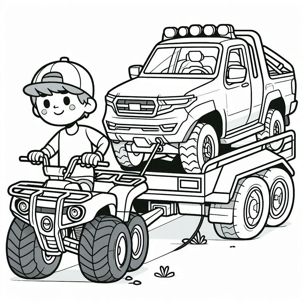 coloriage Quad à imprimer pour enfant de 10 ans 2