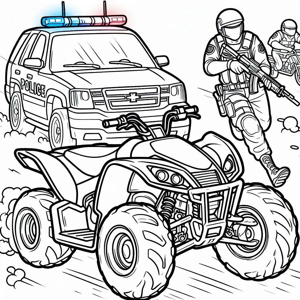 coloriage Quad pour enfant