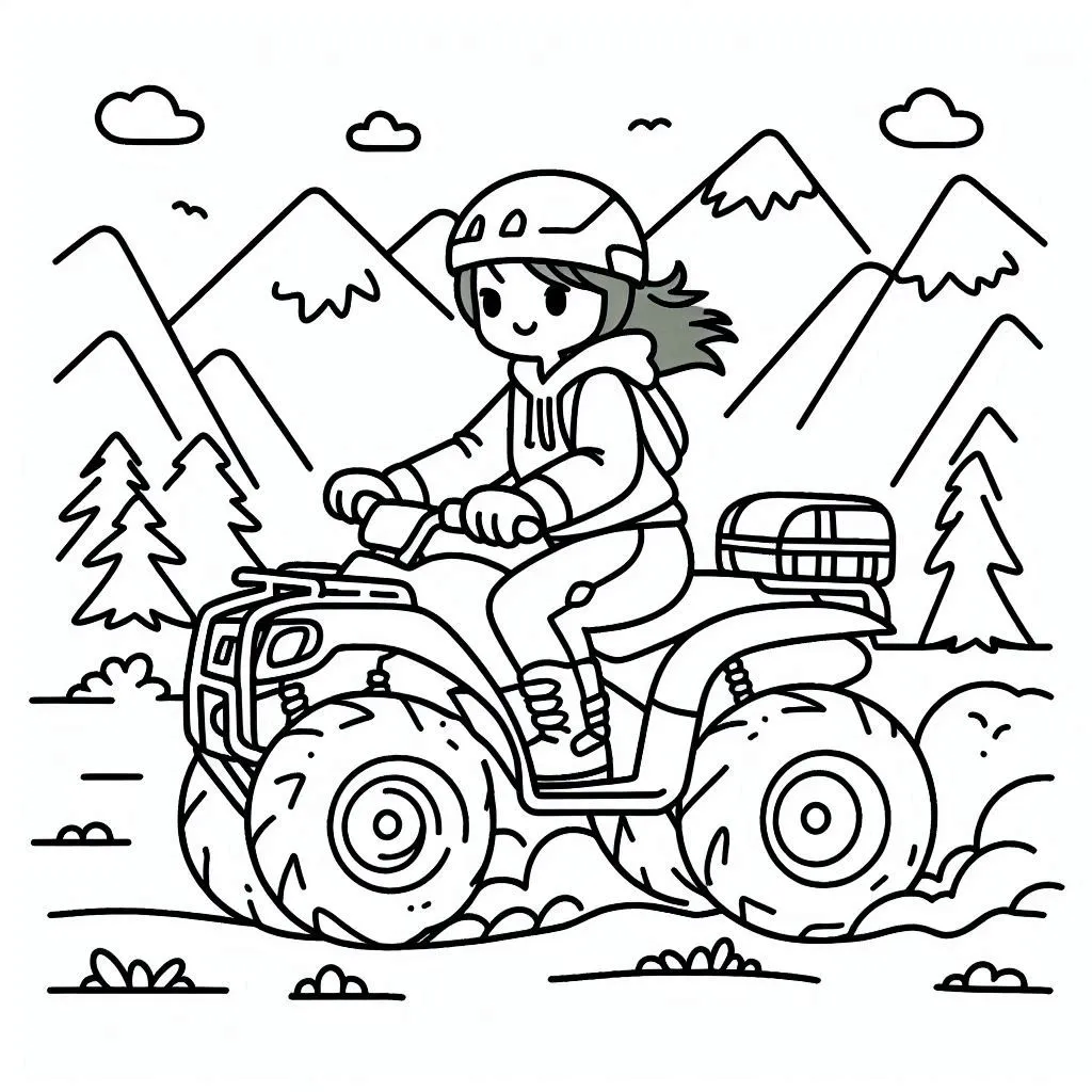 coloriage Quad educatif pour enfant 1