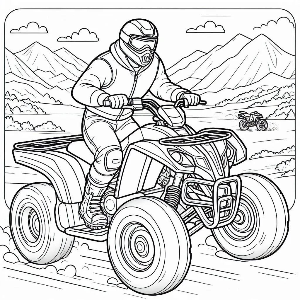 coloriage Quad pour enfant de 10 ans