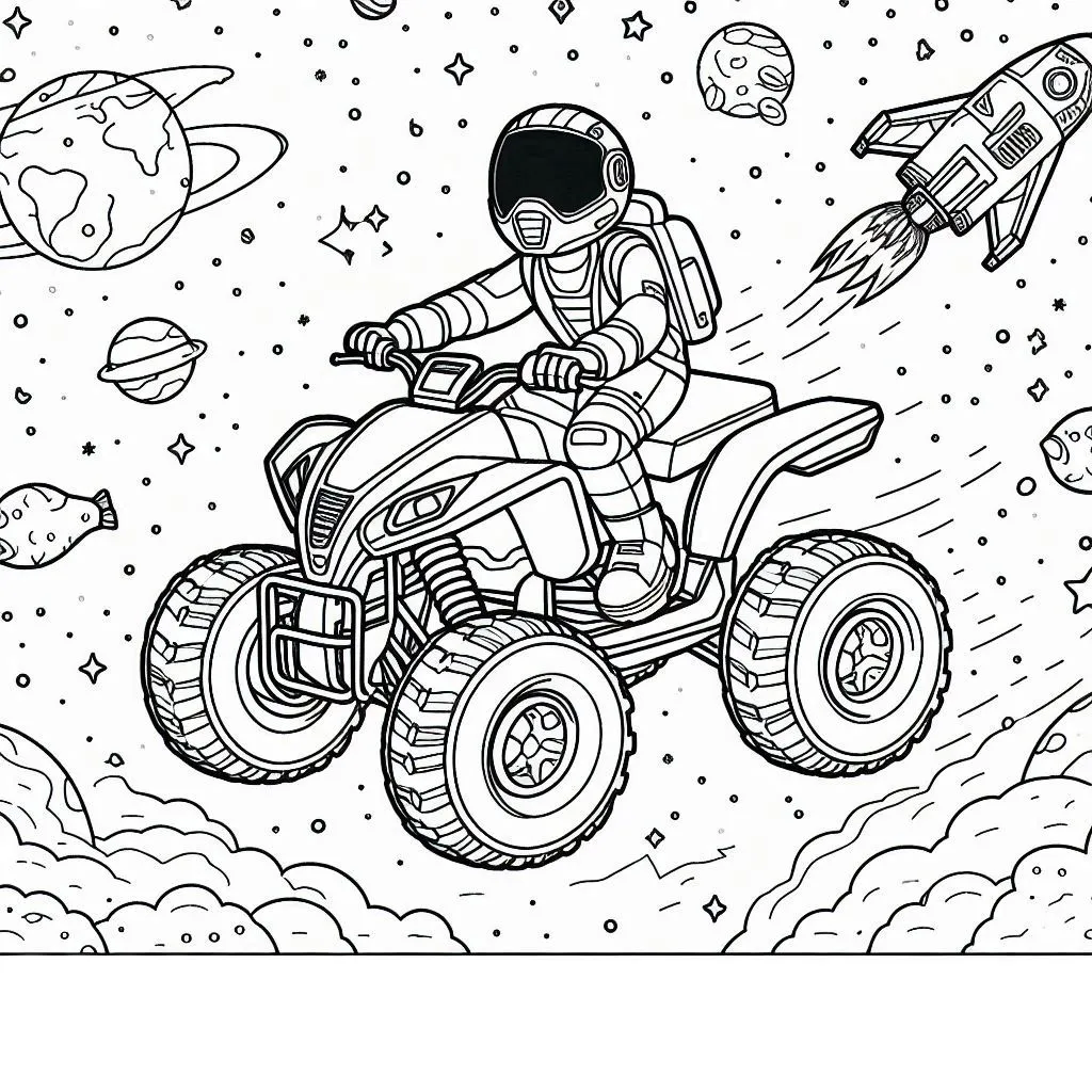 coloriage Quad d'enfant a imprimer 1