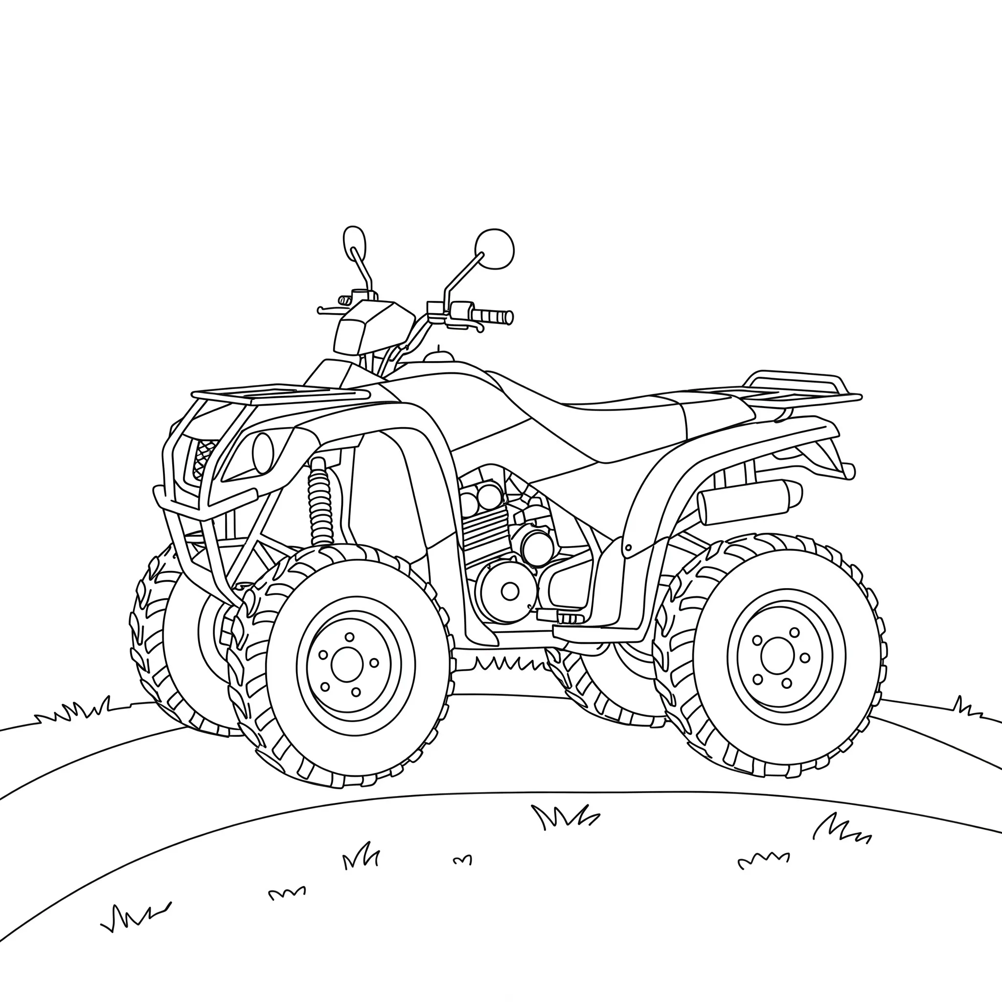 coloriage Quad de Profil sur un Chemin pour enfant a imprimer gratuit
