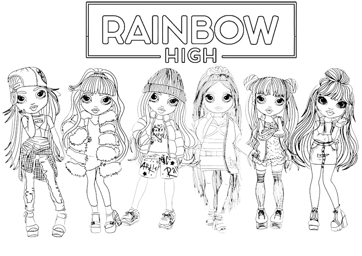 coloriage Rainbow High pour enfants a imprimer gratuit 1