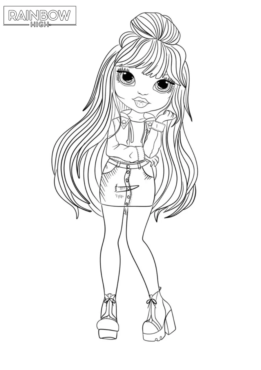 image pour coloriage Rainbow High enfant