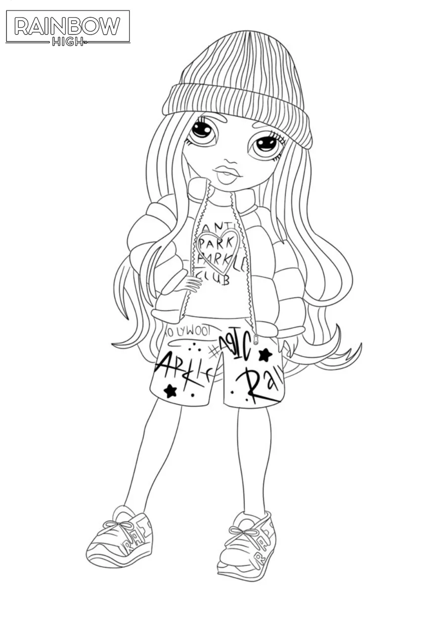 coloriage Rainbow High pour enfant de 4 ans