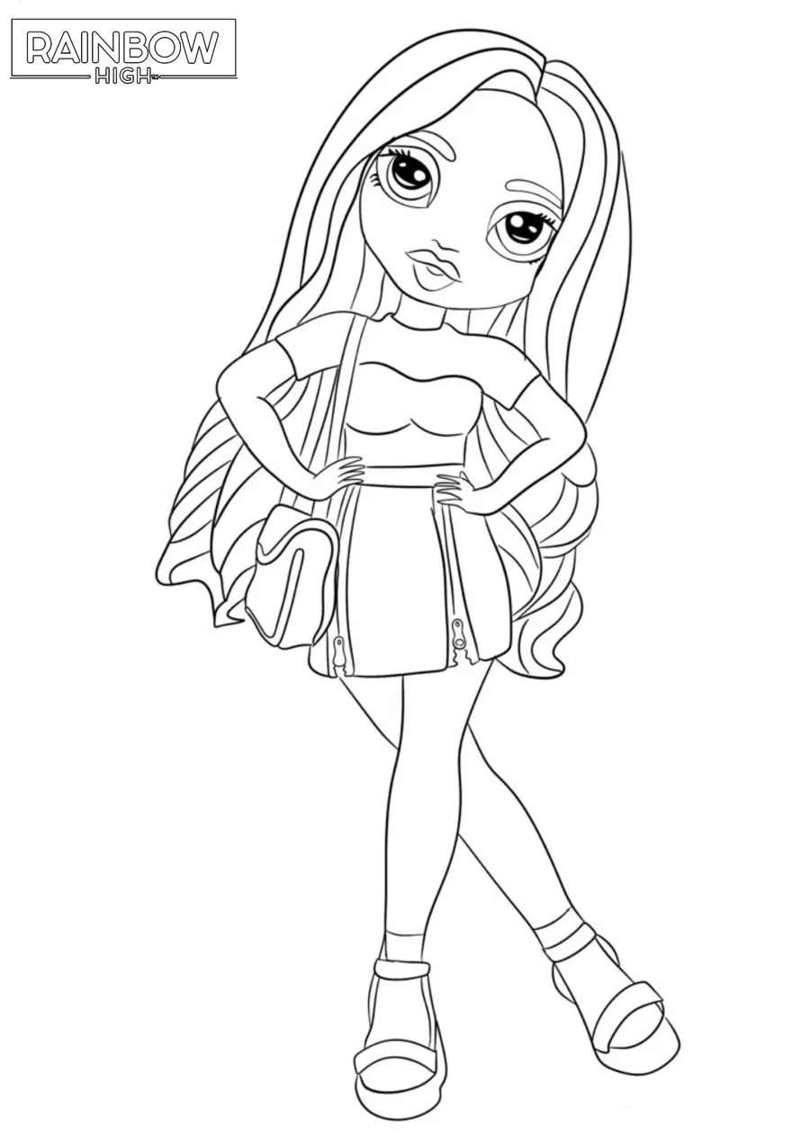 coloriage Rainbow High pour enfant de 8 ans