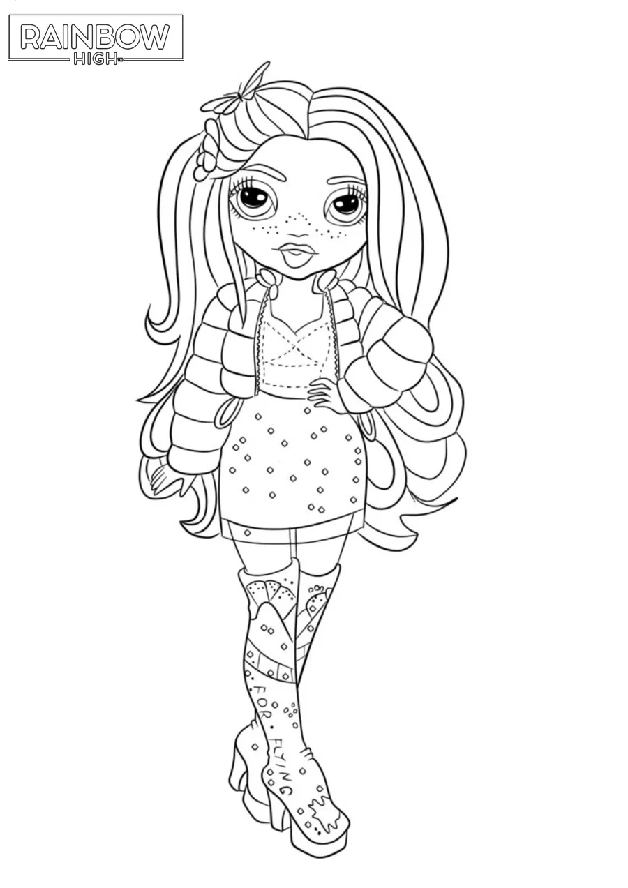 coloriage Rainbow High à imprimer pour enfant de 4 ans