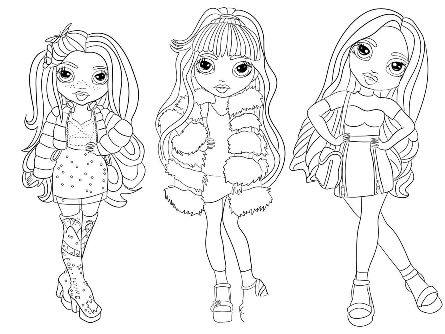 coloriage Rainbow High a imprimer pour enfant de 4 ans