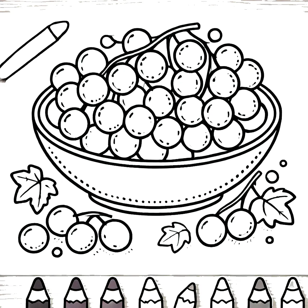 coloriage Raisin pour enfant de 4 ans 2