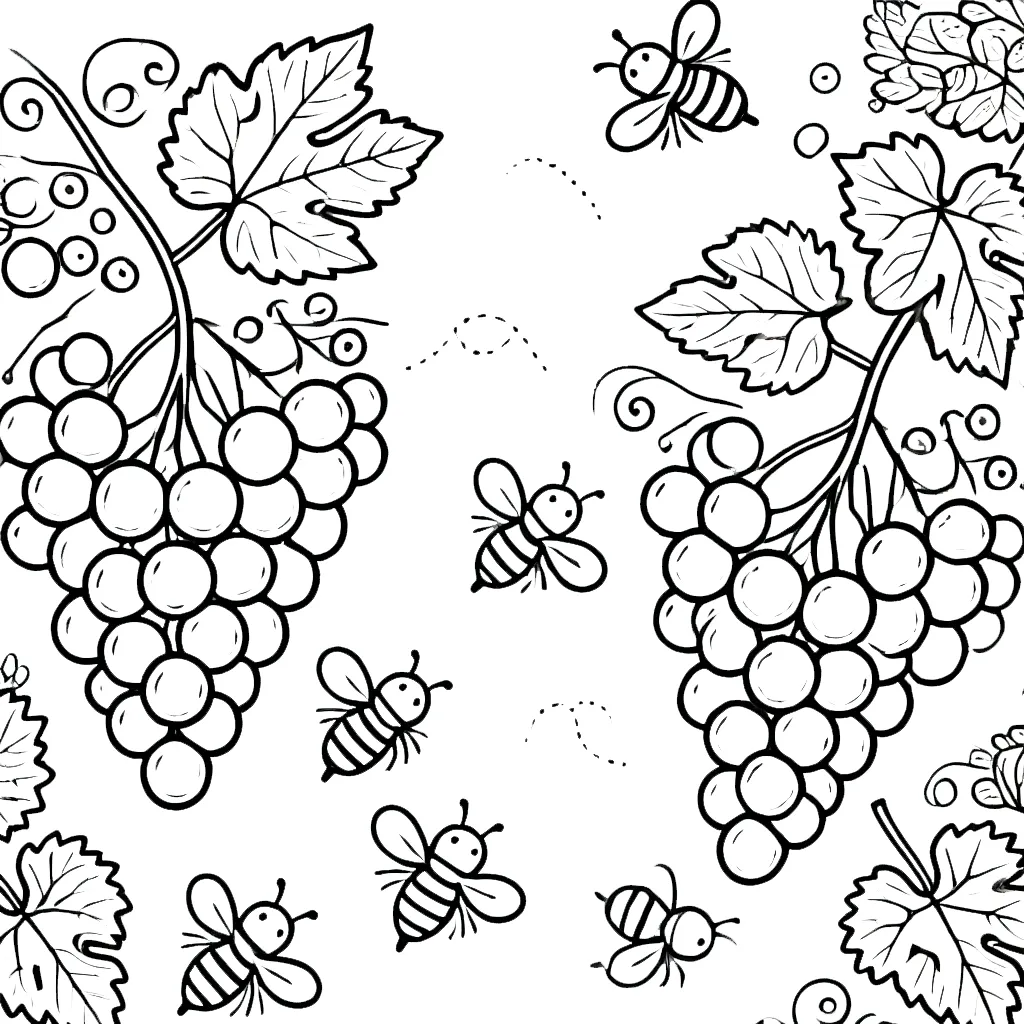 coloriage Raisin et dessin a imprimer 2