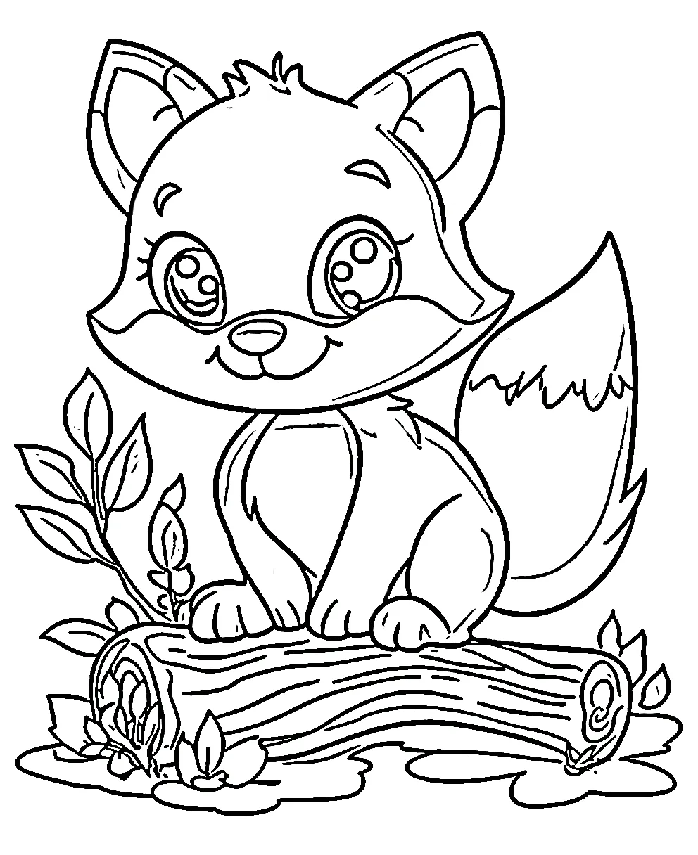 coloriage Renard pour enfant à imprimer