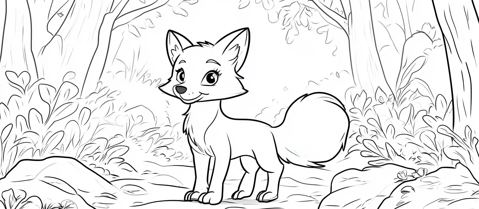 coloriage Renard gratuit pour enfants 1