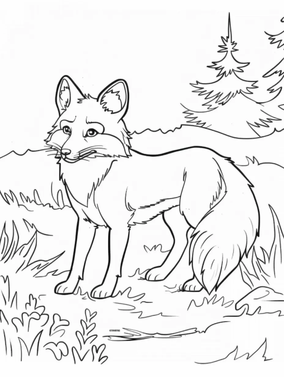 coloriage Renard pour enfant de 8 ans