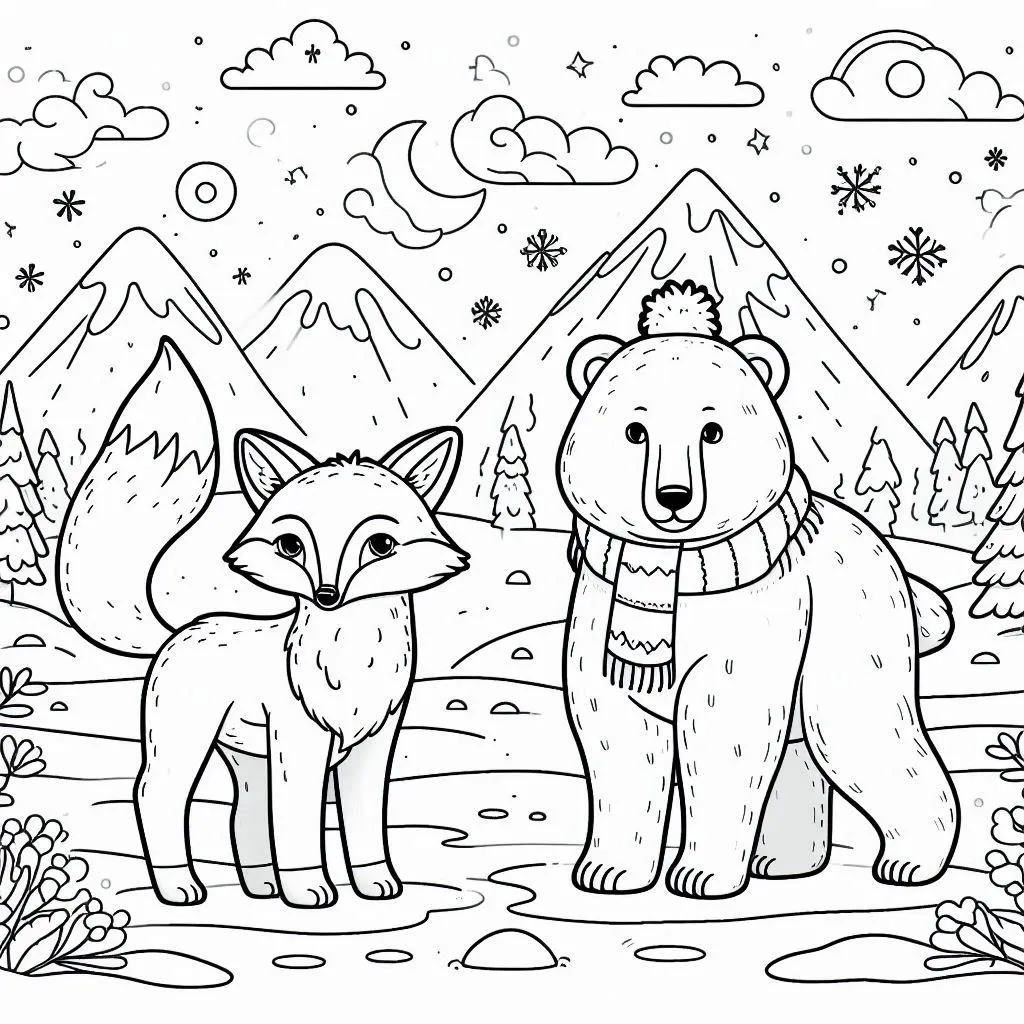 coloriage Renard a imprimer pour enfant de 4 ans 1