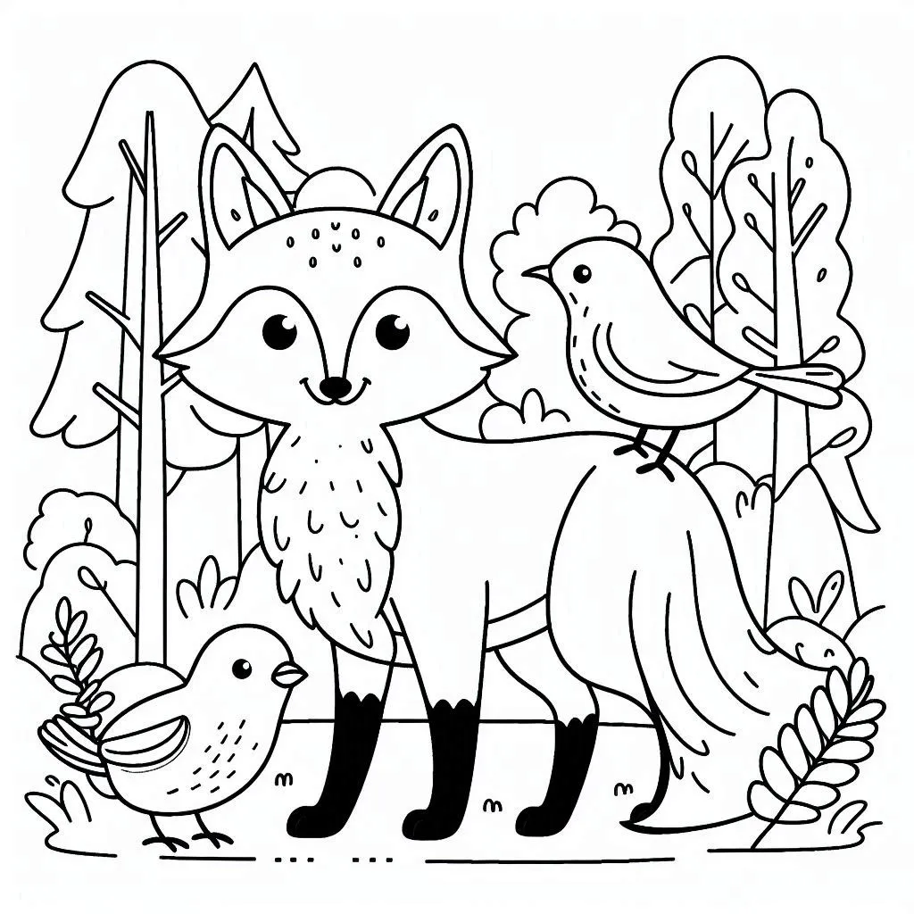 a imprimer coloriage Renard gratuit 1