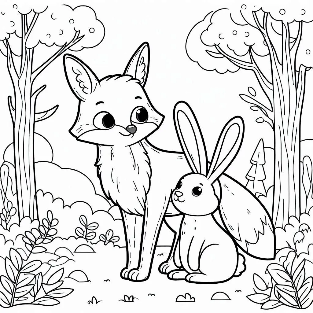 coloriage Renard à imprimer pour enfant de 7 ans 1