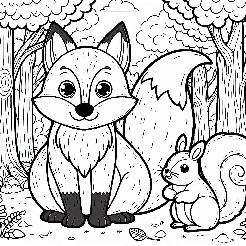 coloriage Renard educatif pour enfant